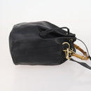 GUCCI Bamboo Purse Shoulder Bag Leather 2way Black Gold Auth 180223-3