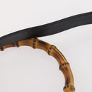 GUCCI Bamboo Shoulder Bag Suede 2way Black Gold 001 2404 1638 0 Auth 180224-10