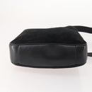 GUCCI Bamboo Shoulder Bag Suede 2way Black Gold 001 2404 1638 0 Auth 180224-11