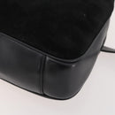 GUCCI Bamboo Shoulder Bag Suede 2way Black Gold 001 2404 1638 0 Auth 180224-12