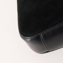 GUCCI Bamboo Shoulder Bag Suede 2way Black Gold 001 2404 1638 0 Auth 180224-13