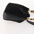 GUCCI Bamboo Shoulder Bag Suede 2way Black Gold 001 2404 1638 0 Auth 180224-4