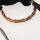 GUCCI Bamboo Shoulder Bag Suede 2way Black Gold 001 2404 1638 0 Auth 180224-9