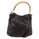 GUCCI Bamboo Shoulder Bag Leather 2way Brown Gold 001 1638 Auth 180228-1