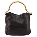 GUCCI Bamboo Shoulder Bag Leather 2way Brown Gold 001 1638 Auth 180228-2