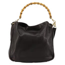 GUCCI Bamboo Shoulder Bag Leather 2way Brown Gold 001 1638 Auth 180228-3