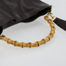 GUCCI Bamboo Shoulder Bag Leather 2way Brown Gold 001 1638 Auth 180228-7