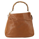 GUCCI Bamboo Shoulder Bag Leather 2way Brown Gold 001 1577 2615 Auth 180229-13