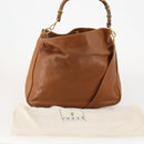 GUCCI Bamboo Shoulder Bag Leather 2way Brown Gold 001 1577 2615 Auth 180229-12
