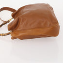 GUCCI Bamboo Shoulder Bag Leather 2way Brown Gold 001 1577 2615 Auth 180229-4