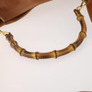 GUCCI Bamboo Shoulder Bag Leather 2way Brown Gold 001 1577 2615 Auth 180229-8