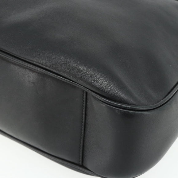 GUCCI Bamboo Shoulder Bag Leather 2way Black Gold 001 1577 Auth 180230