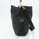 GUCCI Bamboo Shoulder Bag Leather 2way Black Gold 001 1577 Auth 180230-3