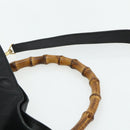 GUCCI Bamboo Shoulder Bag Leather 2way Black Gold 001 1577 Auth 180230-14