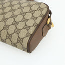 GUCCI GG Supreme Web Sherry Line Bag PVC Beige Gold 001 58 6594 Auth 180231-16