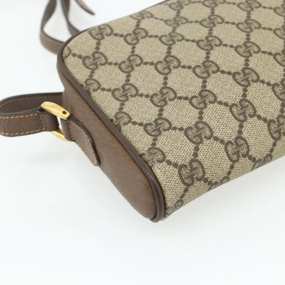GUCCI GG Supreme Web Sherry Line Bag PVC Beige Gold 001 58 6594 Auth 180231