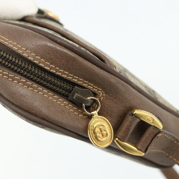 GUCCI GG Supreme Web Sherry Line Bag PVC Beige Gold 001 58 6594 Auth 180231