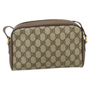 GUCCI GG Supreme Web Sherry Line Bag PVC Beige Gold 001 58 6594 Auth 180231-2