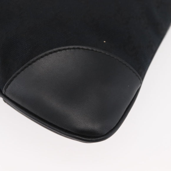 GUCCI GG Canvas Jackie Shoulder Bag Black Silver 001 4057 Auth 180233
