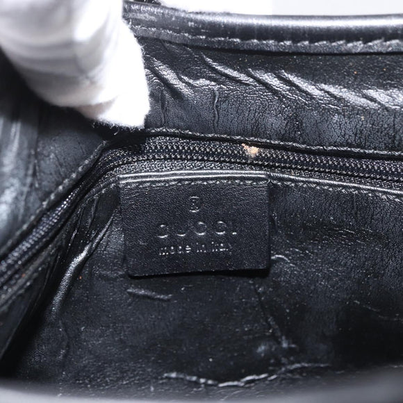 GUCCI GG Canvas Jackie Shoulder Bag Black Silver 001 4057 Auth 180233