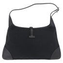 GUCCI GG Canvas Jackie Shoulder Bag Black Silver 001 4057 Auth 180233-3