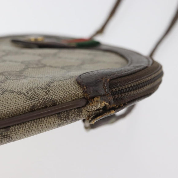 GUCCI GG Supreme Web Sherry Line Bag PVC Beige Gold 904 02 047 Auth 180234