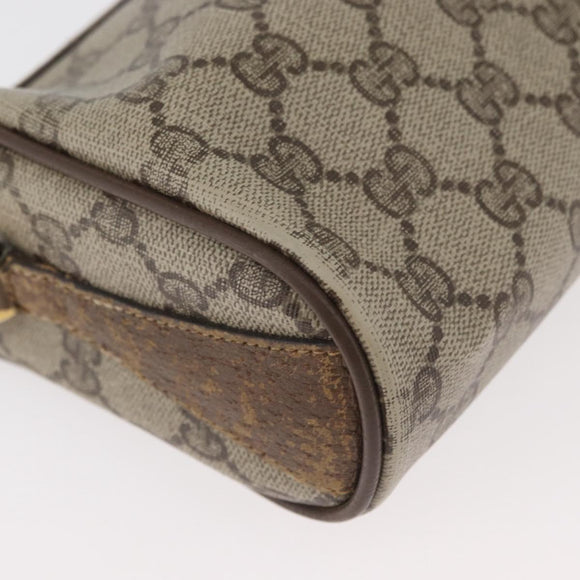 GUCCI GG Supreme Web Sherry Line Bag PVC Beige Gold 89 02 018 Auth 180235