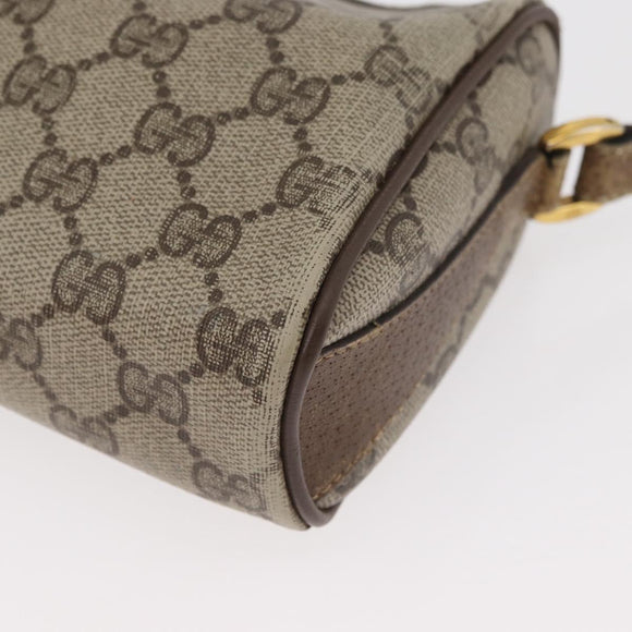 GUCCI GG Supreme Web Sherry Line Bag PVC Beige Gold 89 02 018 Auth 180235