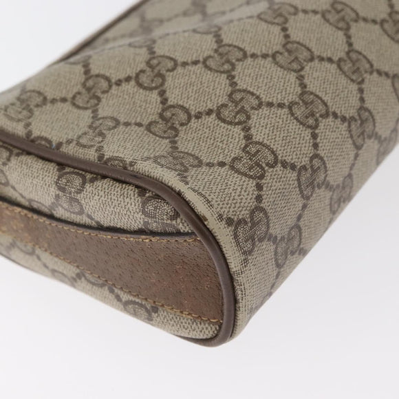 GUCCI GG Supreme Web Sherry Line Bag PVC Beige Gold 89 02 018 Auth 180235