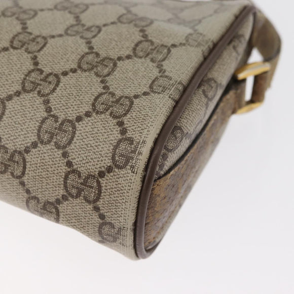 GUCCI GG Supreme Web Sherry Line Bag PVC Beige Gold 89 02 018 Auth 180235