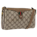GUCCI GG Supreme Web Sherry Line Bag PVC Beige Gold 89 02 018 Auth 180235-1