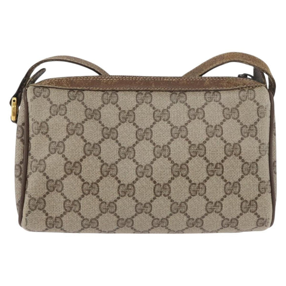 GUCCI GG Supreme Web Sherry Line Bag PVC Beige Gold 89 02 018 Auth 180235