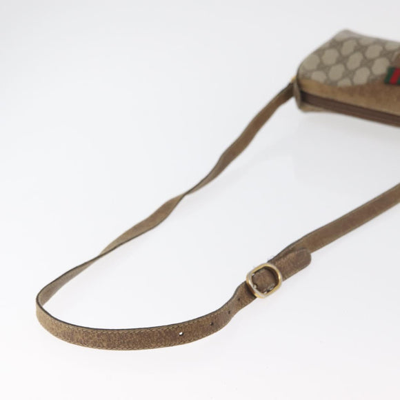 GUCCI GG Supreme Web Sherry Line Bag PVC Beige Gold 89 02 018 Auth 180235