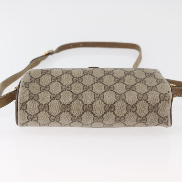 GUCCI GG Supreme Web Sherry Line Bag PVC Beige Gold 89 02 018 Auth 180235