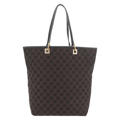 GUCCI GG Canvas Tote Bag Brown Gold 002 1098 Auth 180236 - 0