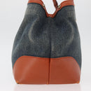 GUCCI Tote Bag Denim Blue Gold 348715 Auth 180237-3