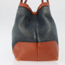 GUCCI Tote Bag Denim Blue Gold 348715 Auth 180237-4