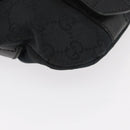 GUCCI GG Canvas Waist bag Black Silver 145351 Auth 180238-14
