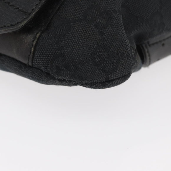 GUCCI GG Canvas Waist bag Black Silver 145351 Auth 180238