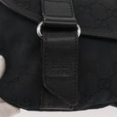 GUCCI GG Canvas Waist bag Black Silver 145351 Auth 180238-18