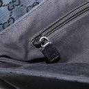 GUCCI GG Canvas Waist bag Black Silver 145351 Auth 180238-22