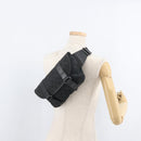 GUCCI GG Canvas Waist bag Black Silver 145351 Auth 180238-24