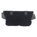 GUCCI GG Canvas Waist bag Black Silver 145351 Auth 180238-2
