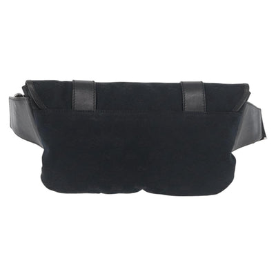 GUCCI GG Canvas Waist bag Black Silver 145351 Auth 180238 - 0