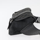 GUCCI GG Canvas Waist bag Black Silver 145351 Auth 180238-3