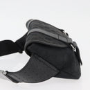 GUCCI GG Canvas Waist bag Black Silver 145351 Auth 180238-4
