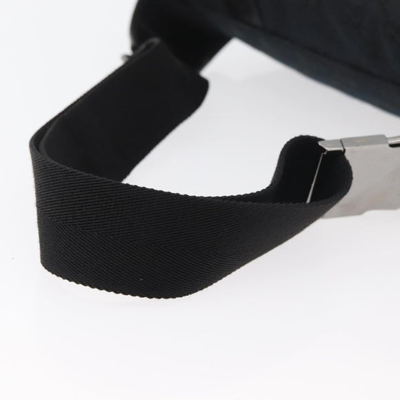 GUCCI GG Canvas Waist bag Black Silver 145351 Auth 180238