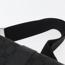 GUCCI GG Canvas Waist bag Black Silver 145351 Auth 180238-8