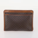 CELINE Macadam Canvas Clutch Bag PVC Leather 3 Set Brown Auth 180239-15