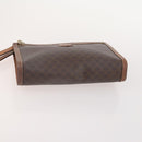CELINE Macadam Canvas Clutch Bag PVC Leather 3 Set Brown Auth 180239-19
